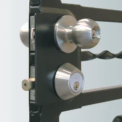 Solid Brass Strike Plate With integrated steel dust box is factory mounted for additional strength and security_3